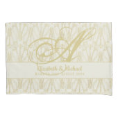 モノグラム金ゴールドアートデコ結婚ニューリエレガントウェズ 枕カバー (正面)