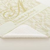 モノグラム金ゴールドアールデコニューリ結婚ウィーズ シェルパブランケット (3/4)