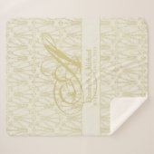 モノグラム金ゴールドアールデコニューリ結婚ウィーズ シェルパブランケット (正面(横))