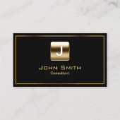 モノグラム金ゴールドエンブレムプレーンブラックプロフェッショナル 名刺 (正面)