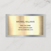 モノグラム金ゴールドクロムメタリックバナー 名刺 (裏面)