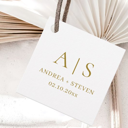 モノグラム金ゴールドク結婚ラス フェイバータグ