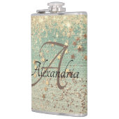 モノグラム金ゴールドグリッタースターズオングリーンラップ フラスク (左)