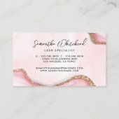 モノグラム金ゴールドグリッターピンクマーブルスワールウォーター色 名刺 (裏面)