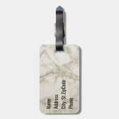 モノグラム金ゴールドグリッター、黒と大理石 ラゲッジタグ (裏面縦)