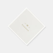 モノグラム金ゴールドグレー |ミニマルエレガントリスト スタンダードカクテルナプキン (角)