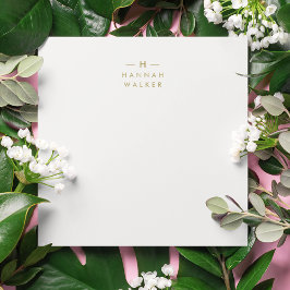 モノグラム金ゴールドグレー |ミニマルエレガントリスト ノートカード