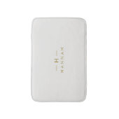 モノグラム金ゴールドグレー |ミニマルエレガントリスト バスマット (正面縦)