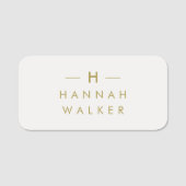 モノグラム金ゴールドグレー |ミニマルエレガントリスト 名札 (正面)