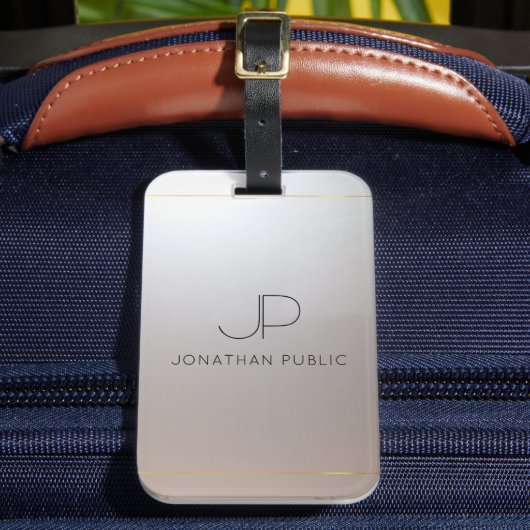 モノグラム金ゴールドシルバールックエレガントス ラゲッジタグ (正面インサイチュ2)