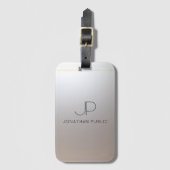 モノグラム金ゴールドシルバールックエレガントス ラゲッジタグ (正面縦)