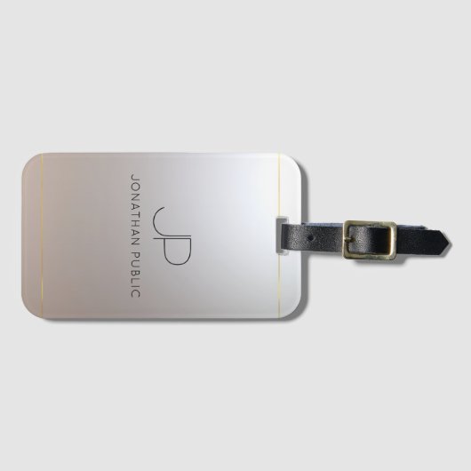 モノグラム金ゴールドシルバールックエレガントス ラゲッジタグ (正面横)