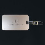 モノグラム金ゴールドシルバールックエレガントモダンテンプレート ラゲッジタグ<br><div class="desc">Monogram金ゴールドSilver Look エレガント モダンテンプレートLage Tag。</div>