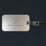 モノグラム金ゴールドシルバールックエレガントモダンテンプレート ラゲッジタグ<br><div class="desc">Monogram金ゴールドSilver Look エレガント モダンテンプレートLage Tag。</div>