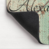 モノグラム金ゴールドスターズオンシーグリーン マウスパッド (コーナー)