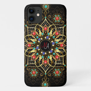 モノグラム金ゴールドトルキオーズレッドマンダラジュエル iPhone 11 ケース