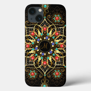 モノグラム金ゴールドトルキオーズレッドマンダラジュエル iPhone 13ケース