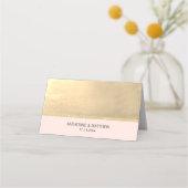 モノグラム金ゴールドハートダイヤモンド赤面ピンク結婚ズ プレイスカード (裏面)