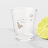 モノグラム金ゴールドバタフライ結婚式の引き出物 ショットグラス (裏面)