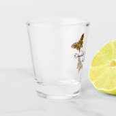 モノグラム金ゴールドバタフライ結婚式の引き出物 ショットグラス (左)