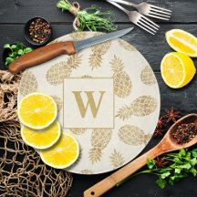 モノグラム金ゴールドパイナップルオンアイボリー