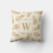 モノグラム金ゴールドパイナップルオンアイボリー クッション (裏面)