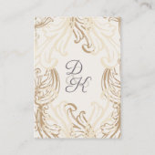 モノグラム金ゴールドパープルビンテージ結婚式詳細カード エンクロージャーカード (裏面)