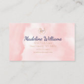 モノグラム金ゴールドピンクウォーターカラーパーソナル 名刺 (裏面)