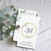 モノグラム金ゴールドフレームフォトグラファーQR垂直 名刺