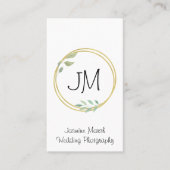 モノグラム金ゴールドフレームフォトグラファーQR垂直 名刺 (正面)