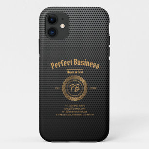 モノグラム金ゴールドフレームブラックプロフェッショナルラグジュアリ iPhone 11 ケース