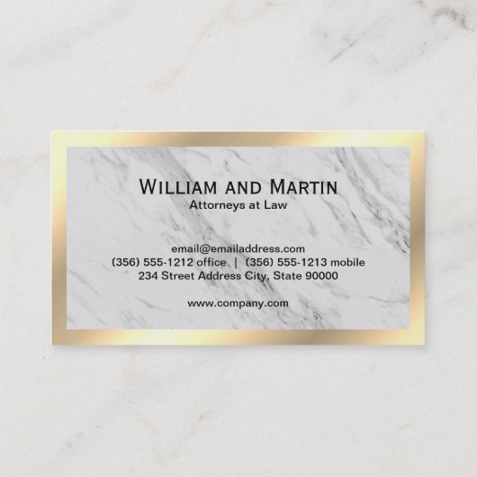 モノグラム金ゴールドフレーム大理石とフローラルパターン 名刺