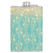 モノグラム金ゴールドフローラオングリーンティール（緑がかった色） フラスク (裏面)