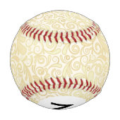 モノグラム金ゴールドフローラパターン 野球ボール (裏面)