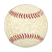 モノグラム金ゴールドフローラパターン 野球ボール (正面)