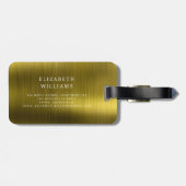 モノグラム金ゴールドブラシ付きメタリックエレガント ラゲッジタグ (裏面横)