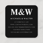 モノグラム金ゴールドブラシ付き大理石 スクエア名刺 (裏面)