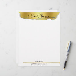 モノグラム金ゴールドブラックシックモダンスクリプトミニマリスト レターヘッド