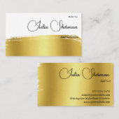 モノグラム金ゴールドブラックシックモダンスクリプトミニマリスト 名刺 (正面/裏面)