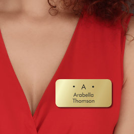 モノグラム金ゴールドブラックミニマルエレガントリスト 名札