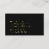 モノグラム金ゴールドブラックミニマルモダンリスト 名刺 (裏面)