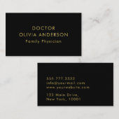 モノグラム金ゴールドブラックミニマルモダンリスト 名刺 (正面/裏面)