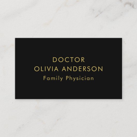 モノグラム金ゴールドブラックミニマルモダンリスト 名刺 (正面)