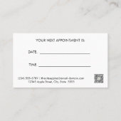 モノグラム金ゴールドホワイトヘアスタイリストアポイントメント 名刺 (裏面)