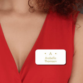 モノグラム金ゴールドホワイトミニマルエレガントリスト 名札