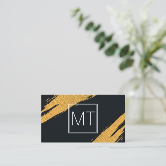 モノグラム金ゴールドマーク二重白ボックス 名刺 (スタンド正面)