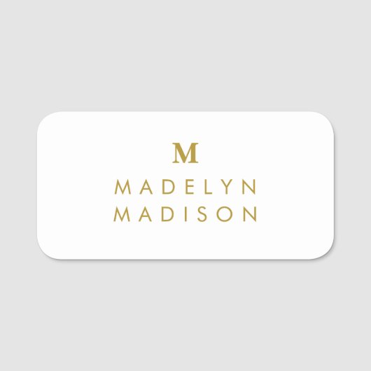 モノグラム金ゴールドミニマルエレガントリスト 名札 (正面)