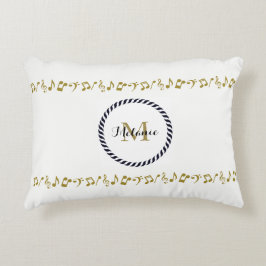 モノグラム金ゴールドミュージックノート アクセントクッション
