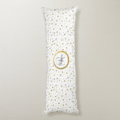 モノグラム金ゴールドリーフプリント銀紙吹雪 ボディピロー (裏面 (縦))