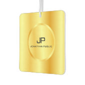 モノグラム金ゴールドルックエレガントモダンテンプレート カーエアーフレッシュナー (左)